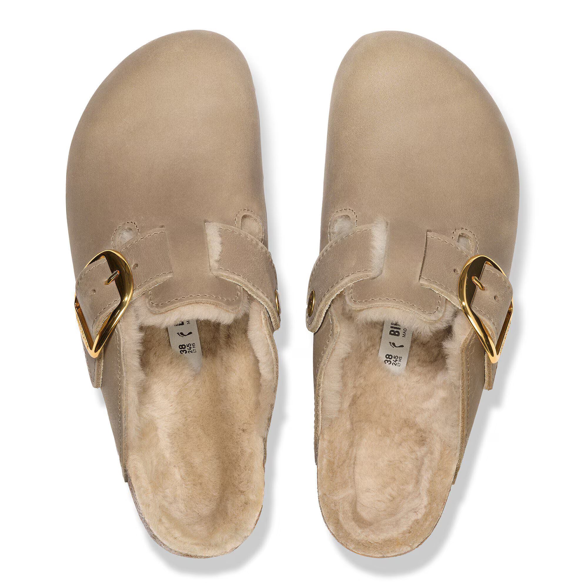 Boston Big Buckle Shearling Natural Leather Oiled