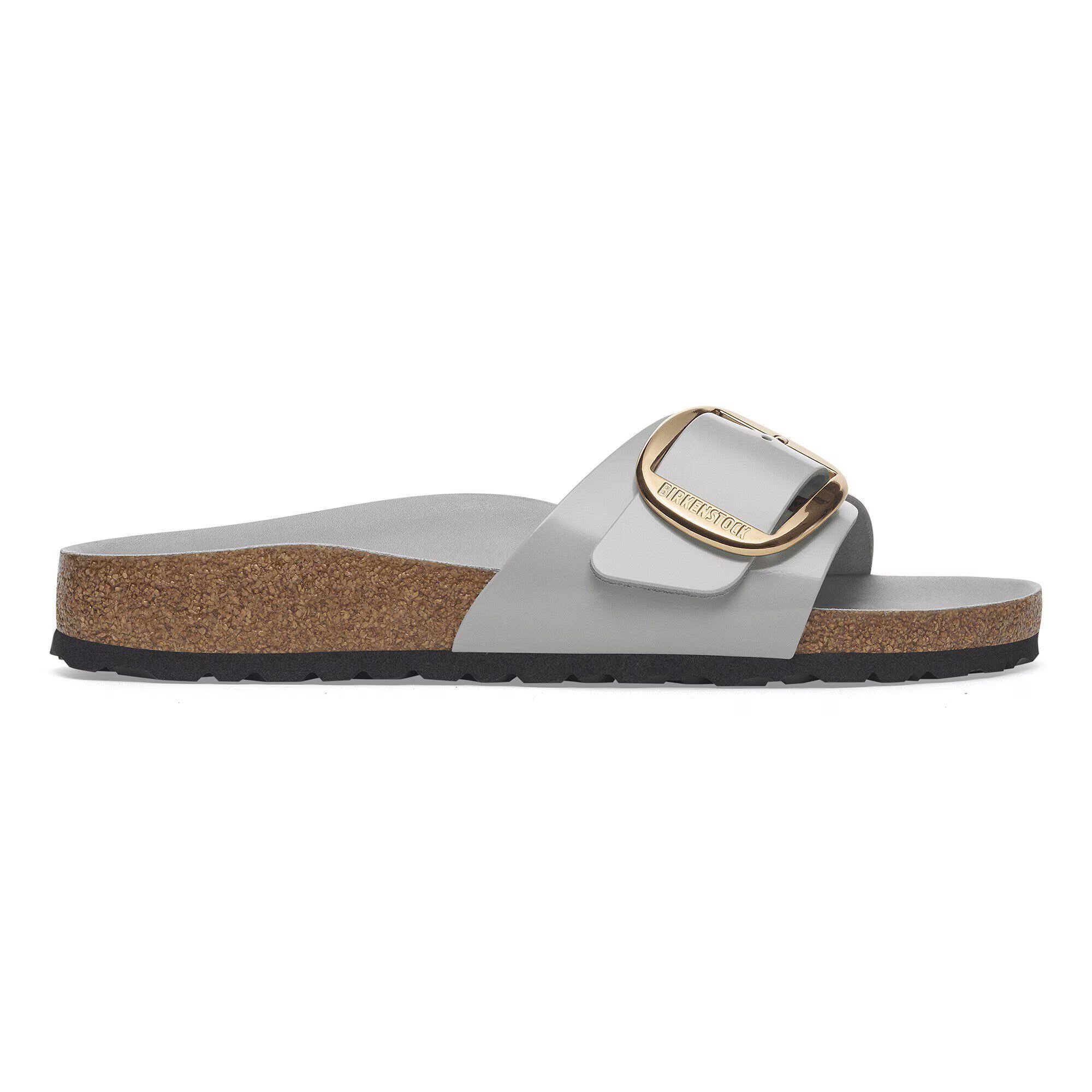 Madrid Big Buckle Natural Leather Patent