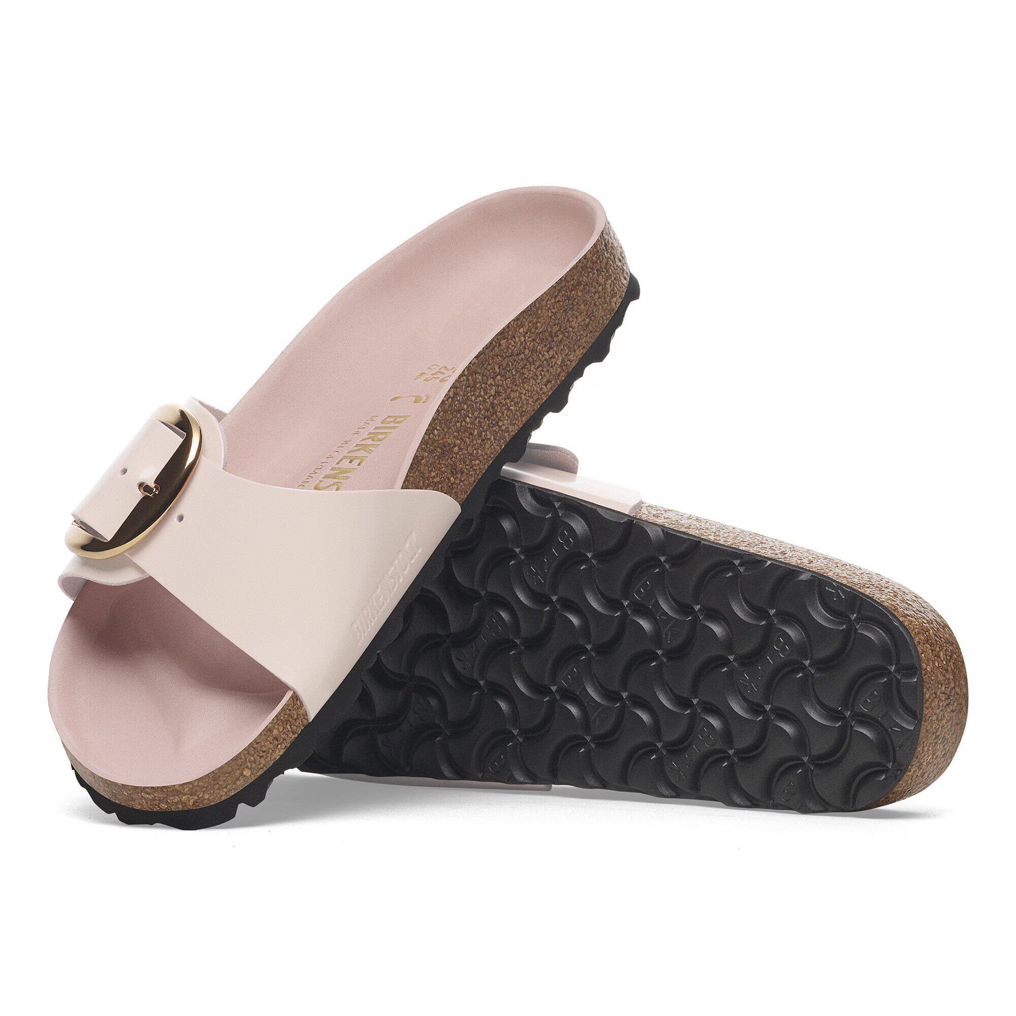 Madrid Big Buckle Natural Leather Patent